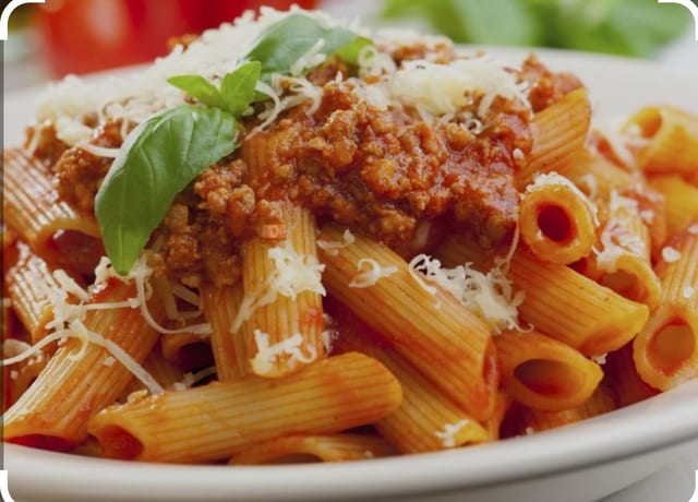 Penne Bolognese.